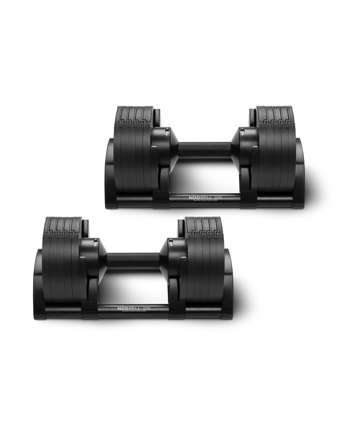 NÜOBELL 220 Adjustable Dumbbells 2–20 kg (Pair) – Black