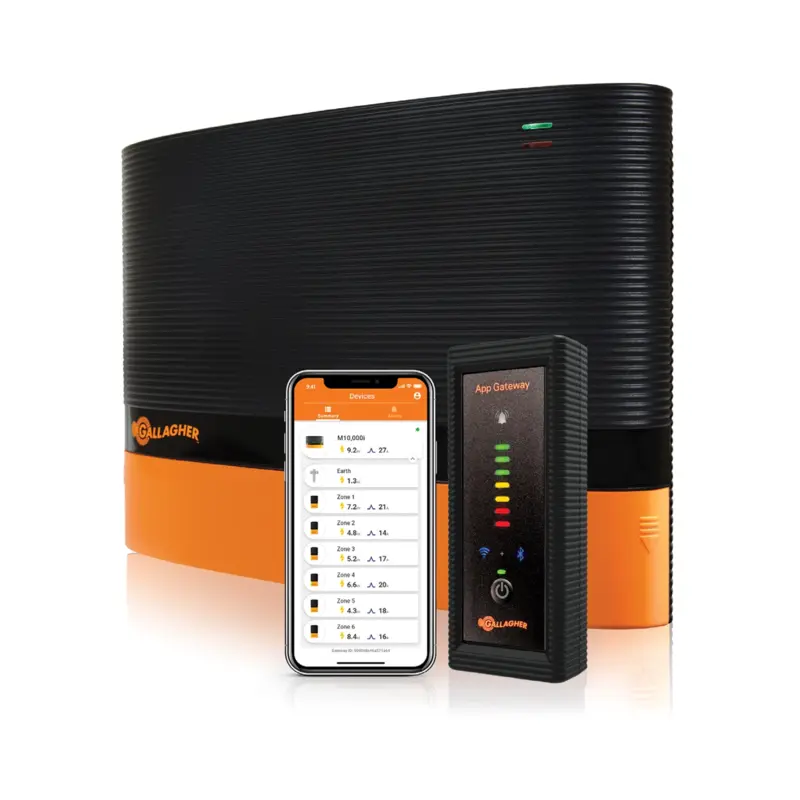 Gallagher MBS2000i Multi Power Fence Energiser 12V/230V/Solar – up to 65 km, App Gateway