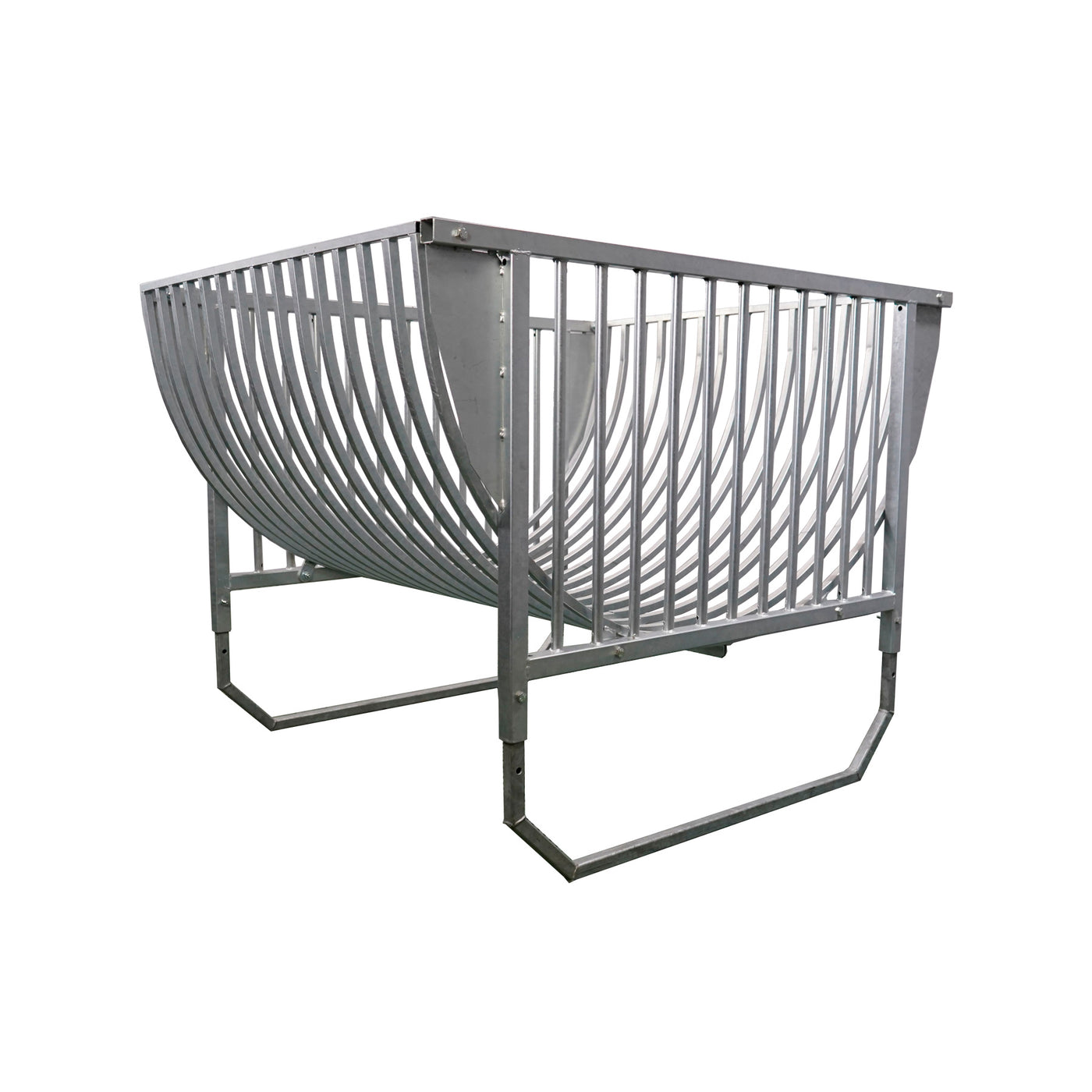 Köhler Round Bale Feeder with Skids for Horned Livestock – Hot-Dip Galvanised, Height Adjustable