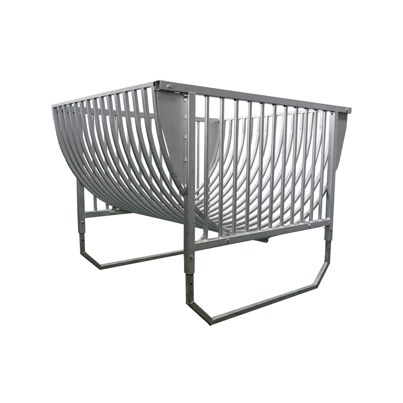Köhler Round Bale Feeder with Skids for Horned Livestock – Hot-Dip Galvanised, Height Adjustable