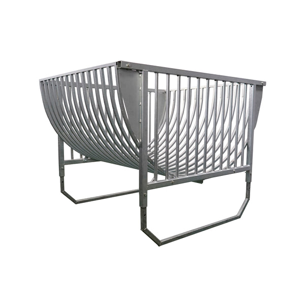 Köhler Round Bale Feeder with Skids for Horned Livestock – Hot-Dip Galvanised, Height Adjustable