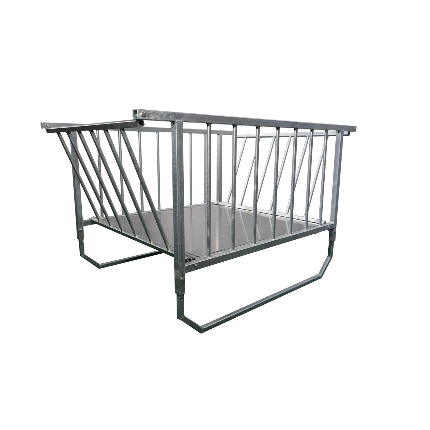 Köhler Round Bale Hay Feeder with Skids – Closed Sheet Base, Double-Sided, Hot-Dip Galvanised